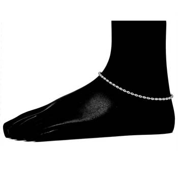 Pearls One Piece Silver Anklets-ANK1P001 3