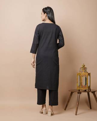 KAAJH Black Mirror Cotton Casual Kurta 4