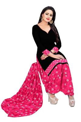 Black Printed Crepe Salwar Unstitched 2