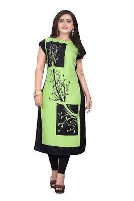 green printed crepe kurti 3