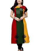 multicolor printed crepe kurti