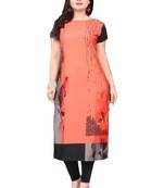 orange printed crepe kurti