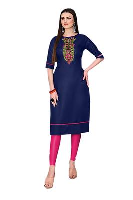 green embroidered cotton kurti 3