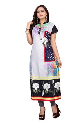 Multicolor Printed Crepe Kurti 1