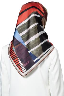 JSDC Women's Modest Wear Crepe Silk Printed Square Hijab Scarf Dupatta 2
