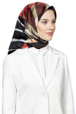 JSDC Women's Modest Wear Crepe Silk Printed Square Hijab Scarf Dupatta 3