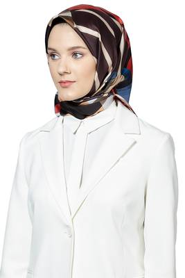 JSDC Women's Modest Wear Crepe Silk Printed Square Hijab Scarf Dupatta 1