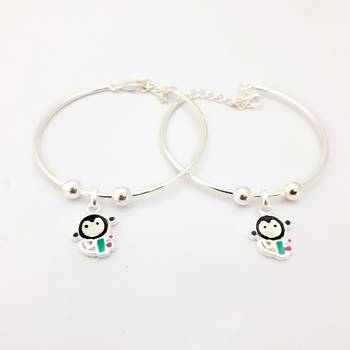 Monkey Charms Silver Anklet-ANKK005 1