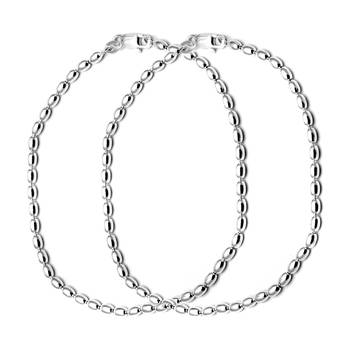 Glitter Pearl Silver Anklets-ANK004 1