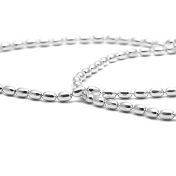 Glitter Pearl Silver Anklets-ANK004 3