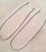 Ideal Plain Chain Silver Anklets-ANK005