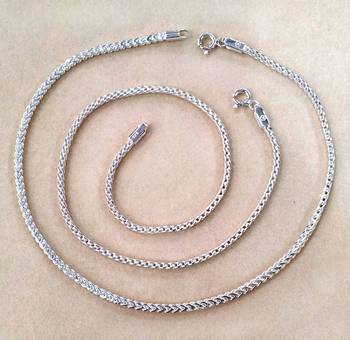 Ideal Plain Chain Silver Anklets-ANK005 2