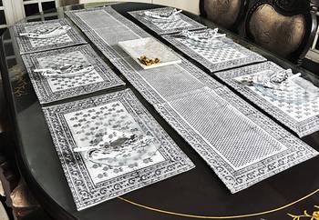 Home Decorative Table Runner Table Cloth With 6 Piece of Tablemats 5