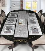 Home Furnishing Decor Cotton Table Cloth With 6 Table mats & Napkins ( Size: Runner: 72 X 12,Mats: 18 X 12 Inch)