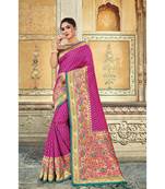 Sangam Prints Pink Silk Stonework Traditional Saree