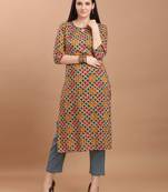 Women Multi-Coloured Printed Straight Kurta