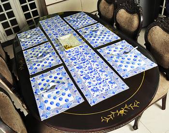 Christmas Special Cotton Table Runner Tapestry With 6 Piece of Table Placemats (Size: Runner:72 X 12, Mats:18 X 12 Inch) 2