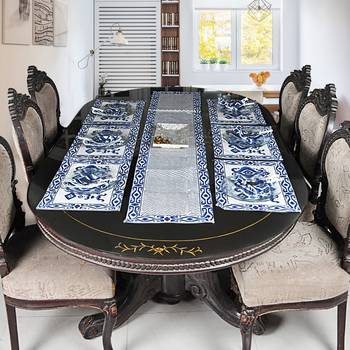 Home & Kitchen Decorative Cotton Table Top Decor With 6 Piece of Table Mats (Size: Runner:72 X 12, Mats:18 X 12 Inch) 1