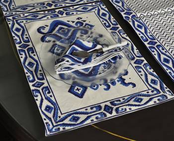 Home & Kitchen Decorative Cotton Table Top Decor With 6 Piece of Table Mats (Size: Runner:72 X 12, Mats:18 X 12 Inch) 5