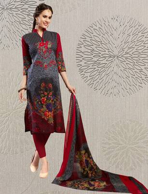 Grey floral print cotton salwar 1