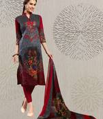 Grey floral print cotton salwar