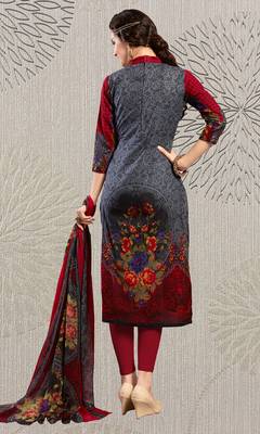 Grey floral print cotton salwar 2