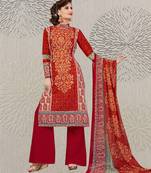 Red geometric print cotton salwar