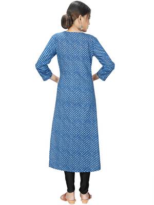 Blue printed cotton ethnic-kurtis 2