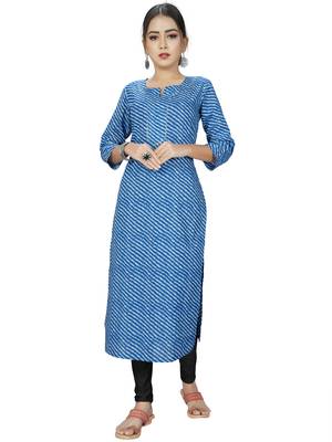 Blue printed cotton ethnic-kurtis 3