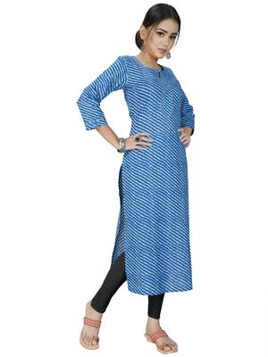 Blue printed cotton ethnic-kurtis 5