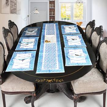 Home & Kitchen Decorative Table Runner With 6 Piece of Table Place Mats (Size: Runner:72 X 12, Mats:18 X 12 Inch) 1
