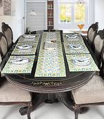 Christmas New Year Decorative Cotton Table Cloth Table Runner With Table mats (Size: Runner:72 X 12, Mats:18 X 12 Inch)