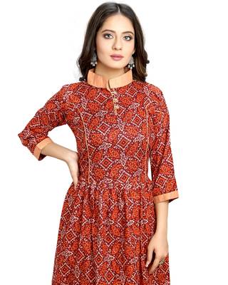 Maroon printed cotton ethnic-kurtis 5