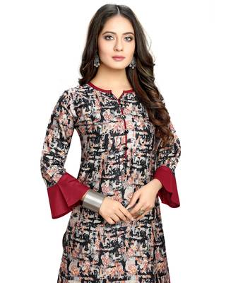 Black printed cotton ethnic-kurtis 5