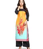 Black printed cotton ethnic-kurtis