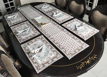 Table Runner for Living Room Table Christmas Special Runner With 6 seater Mats (Size:Runner:72 X 12, Mats:18 X 12 Inch) 1