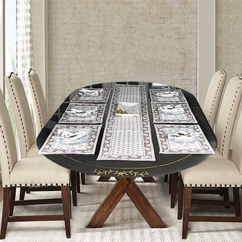 Table Runner for Living Room Table Christmas Special Runner With 6 seater Mats (Size:Runner:72 X 12, Mats:18 X 12 Inch) 2
