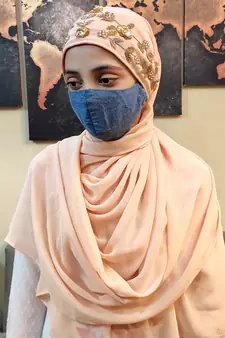 Hijab World Hand Embroidered Halime Sultan Ready To Wear Hijab