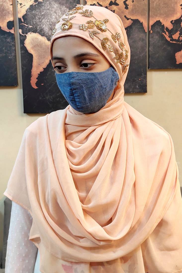 Hijab World Hand Embroidered Halime Sultan Ready To Wear Hijab