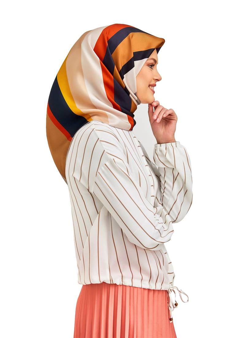 JSDC Women's Crepe Silk Printed Square Hijab Scarves Dupatta