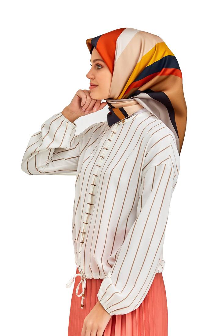 JSDC Women's Crepe Silk Printed Square Hijab Scarves Dupatta