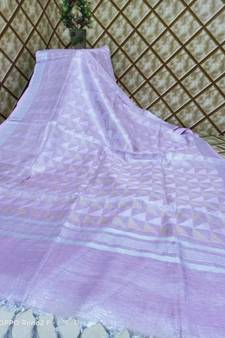 fabric details: Handwoven multicolor dye linen saree with blouse piece