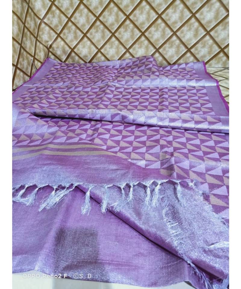 fabric details: Handwoven multicolor dye linen saree with blouse piece