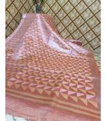 fabric details: Handwoven multicolor dye linen saree with blouse piece