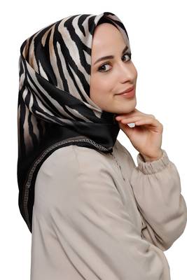 JSDC Women's Outdoor Wear Crepe Silk Zebra Printed Scarf Hijab Dupatta 1