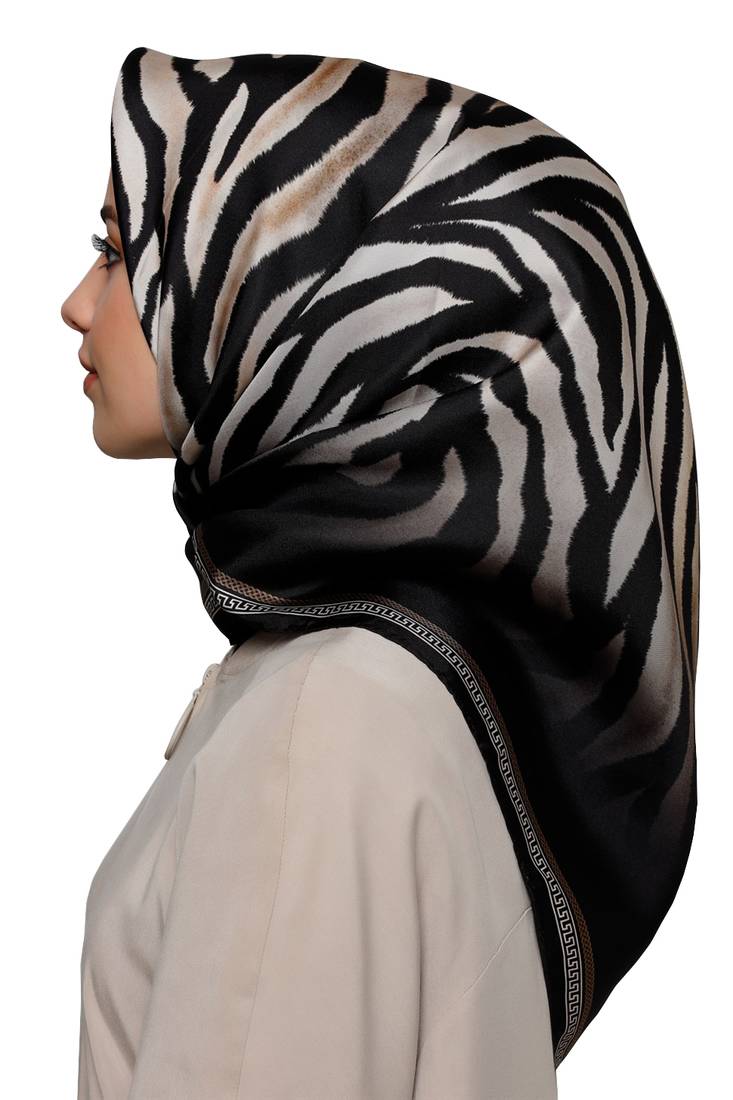 JSDC Women's Outdoor Wear Crepe Silk Zebra Printed Scarf Hijab Dupatta