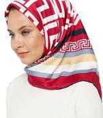 JSDC Women's Smoothy Silk Zig Zag Pattern Printed Scarf Hijab Dupatta