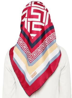 JSDC Women's Smoothy Silk Zig Zag Pattern Printed Scarf Hijab Dupatta 3