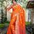 Orange Color Woven Designer Katan Silk  Saree With Blouse Piece