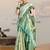 Mint Green Color Designer Jodhpuri Saree With Blouse Piece